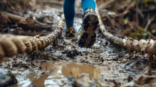 Przeprawa przez błoto podczas Bieszczady Challenge – wyprawa terenowa tylko dla mężczyzn
