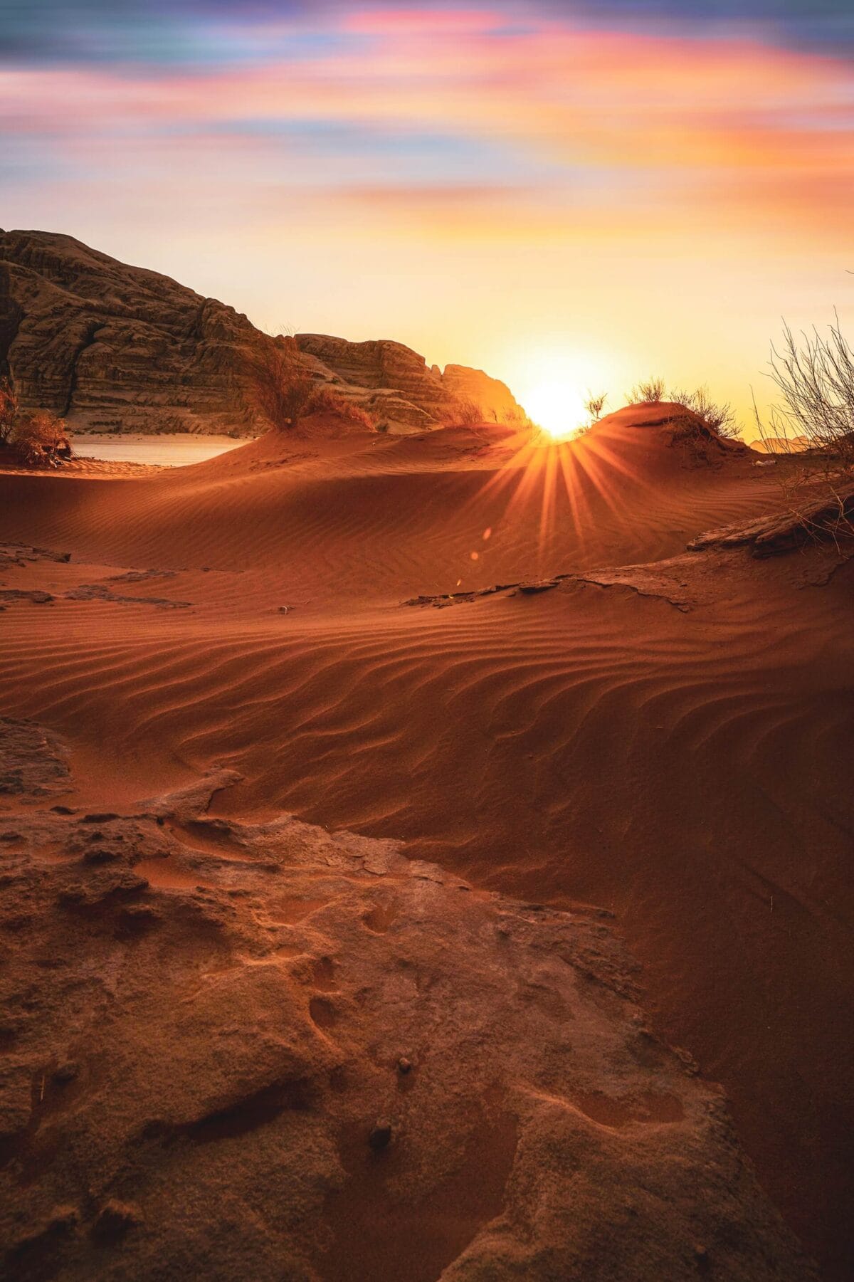 Pustynny krajobraz Wadi Rum w Jordanii
