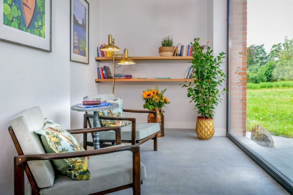 Przytulny kącik w siedlisku Nad Rogalami na Mazurach Garbatych